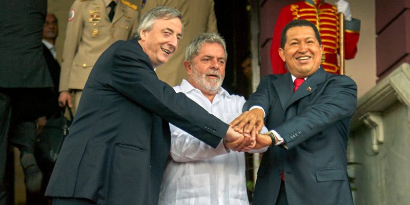 Hugo Chavez, Lula da Silva y Néstor Kirchner