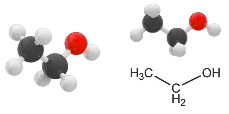 alcoholes molecula etanol