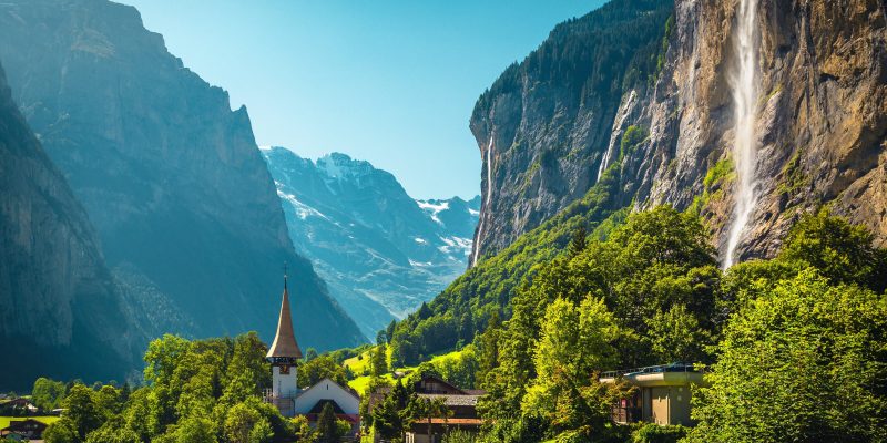Valle de Lauterbrunnen en los Alpes suizos.