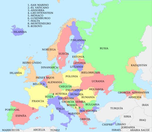 Mapa político de Europa