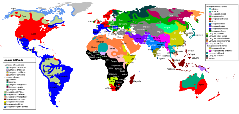 Mapa linguistico del mundo.