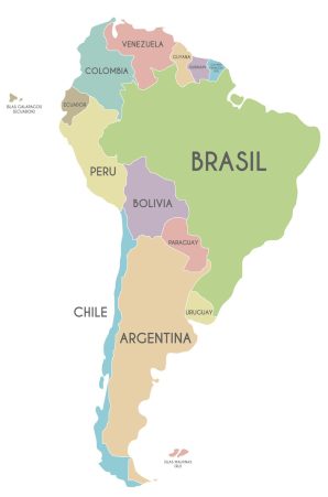 paises de america del sur mapa