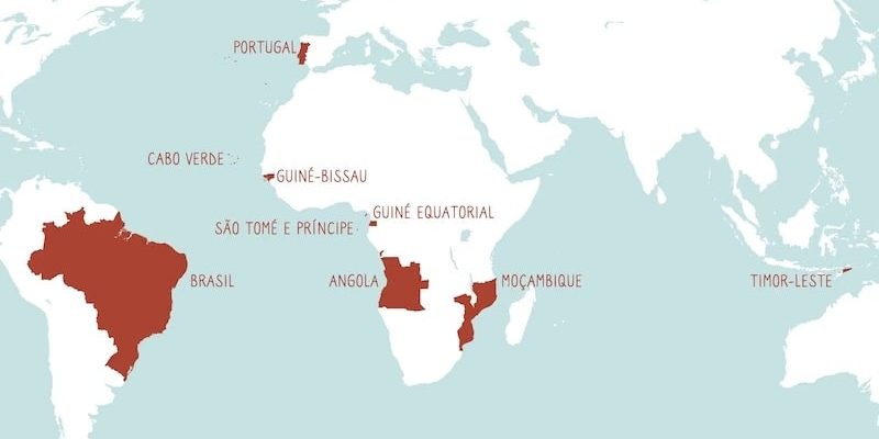 Países que hablan portugués mapa