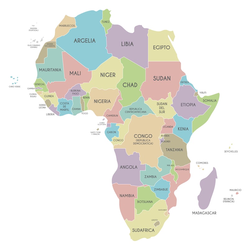paises de africa mapa politico