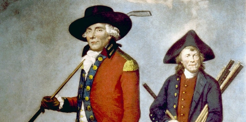 Un retrato de 1790 muestra a un golfista y su caddy.