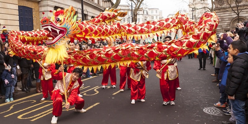 Los festejos del Año Nuevo chino también se llevan a cabo en el barrio chino de Londres.