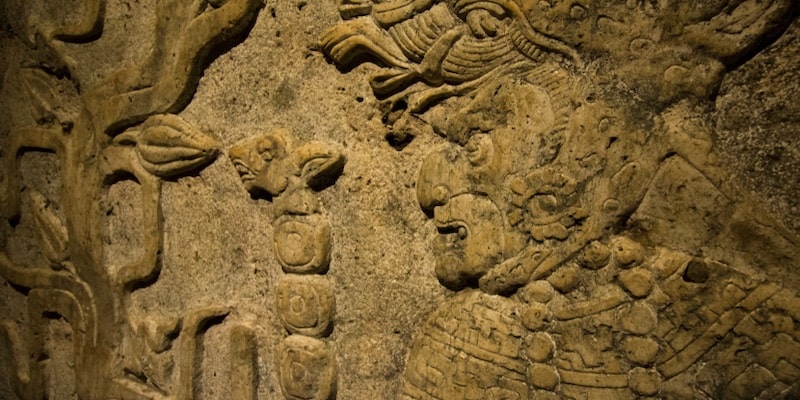 Un grabado maya muestra el ritual del cacao.