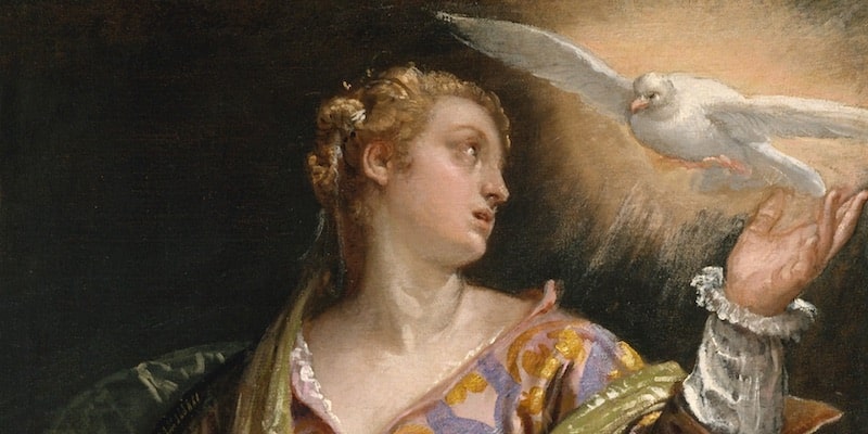 En una pintura de Paolo Veronese, Santa Catalina de Alejandría tiene una experiencia mística en prisión.