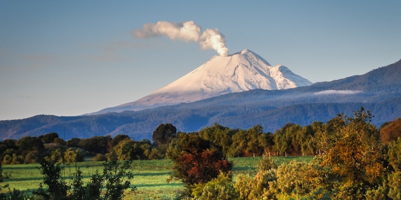 El volcán Popocatépetl forma parte del cinturón de fuego del Pacífico.